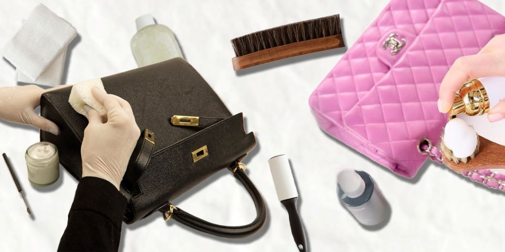 Proper cleaning supplies for coated canvas handbag maintenance and care